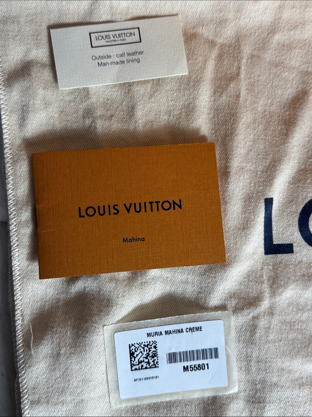 Louis Vuitton Muria Bucket Bag Cream Mahina Leather Discreet Monogram - Picture 2 of 10